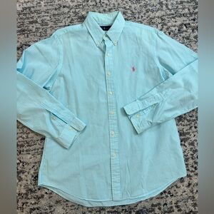 Ralph Lauren Mens Button Down Long Sleeve Dress Shirt Stripes